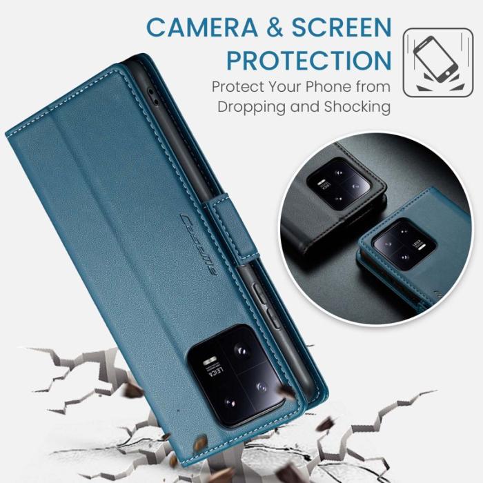 Caseme - CASEME Xiaomi 13 Pro 5G Plånboksfodral Konstläder RFID-Skydd Blå