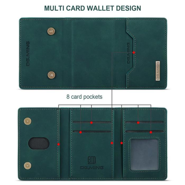 DG.MING - DG.MING 2-in-1 Konstläder Plånboksfodral för iPhone 11 Pro Max - Grön