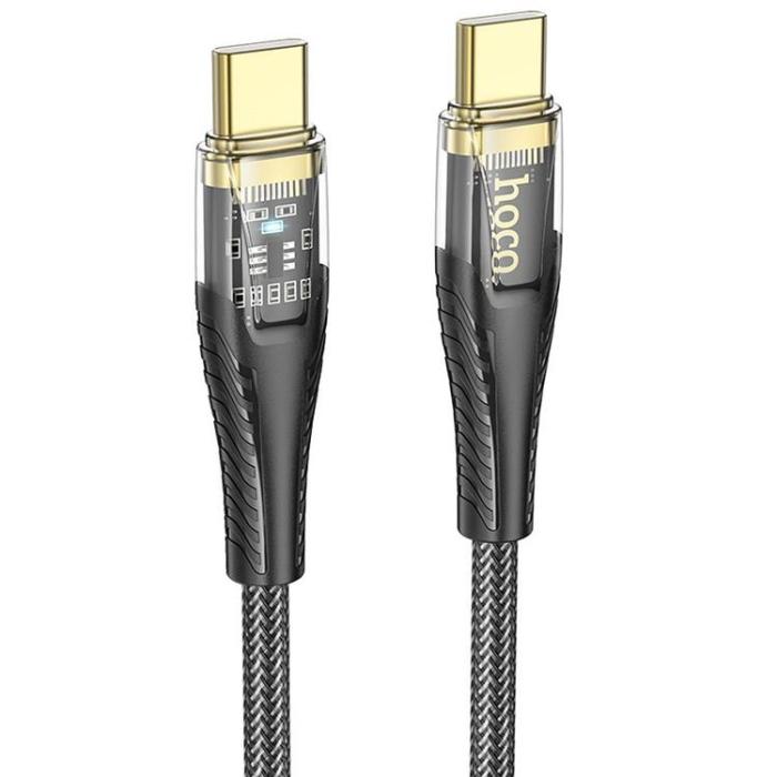 Hoco - Hoco USB-C - USB-C 60W 3A Kabel 1.2m U121 - Svart