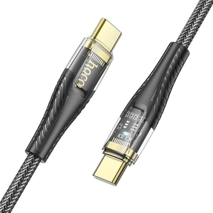 Hoco - Hoco USB-C - USB-C 60W 3A Kabel 1.2m U121 - Svart