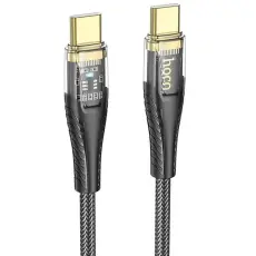 Hoco - Hoco USB-C - USB-C 60W 3A Kabel 1.2m U121 - Svart