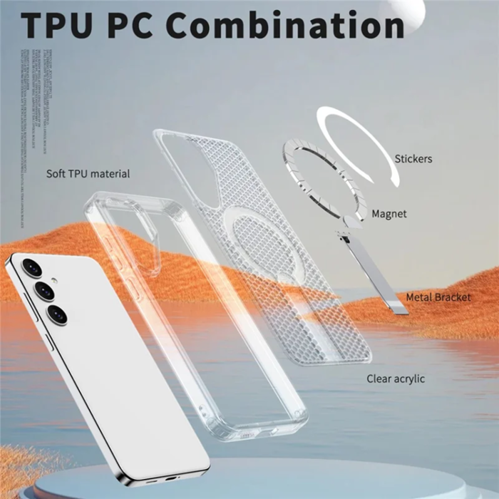 A-One Brand - Mobilskal till Galaxy S25 FE Magsafe Grid Texture