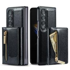 DG.MING - DG.MING M3 Series Konstl&auml;der Pl&aring;nboksfodral till Samsung Galaxy Z Fold3 5G Svart