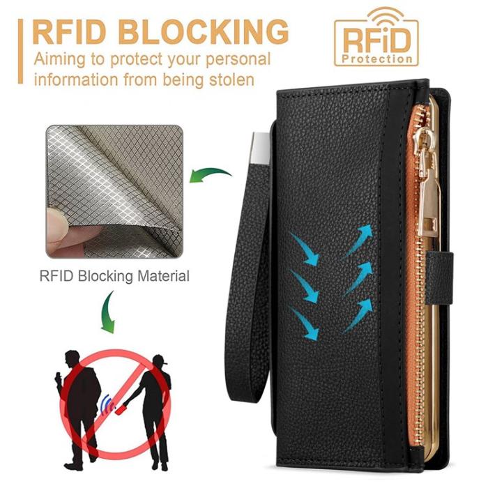 A-One Brand - Galaxy Z Fold 4 Plånboksfodral RFID Zipper - Brun