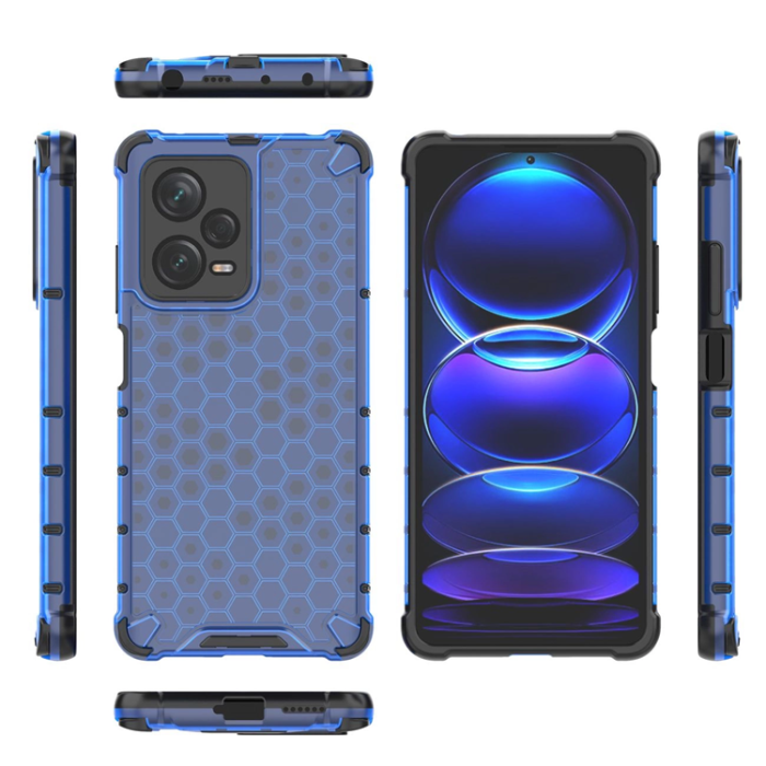 OEM - Xiaomi Redmi Note 12 Pro Plus Mobilskal Hybrid Honeycomb - Blå