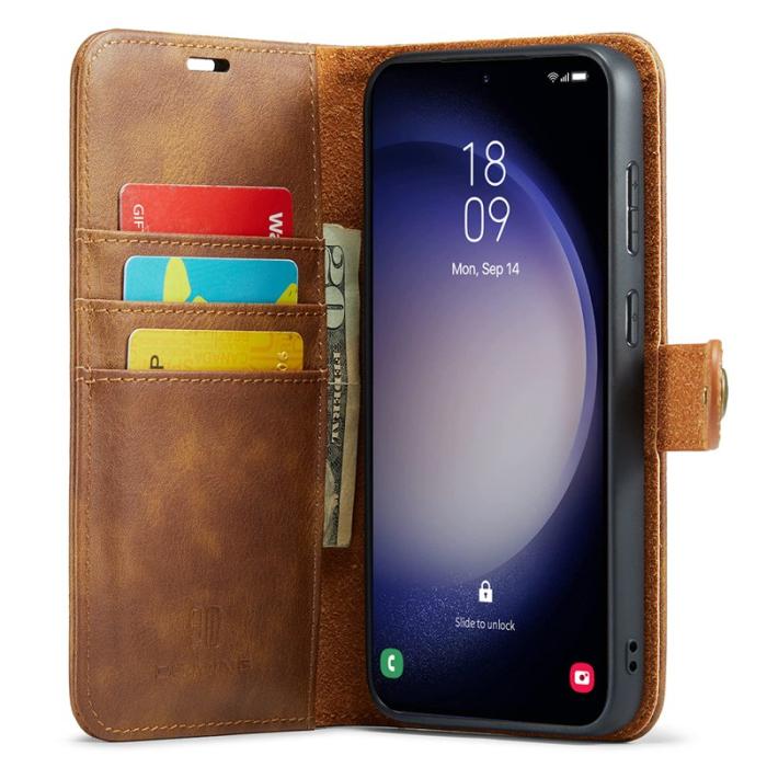 DG.MING - DG.MING Samsung Galaxy S25 Plånboksfodral Äkta läder- Brun