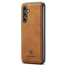 DG.MING - DG.MING Mobilskal till Samsung Galaxy S25 PU L&auml;der Hybrid - Brun