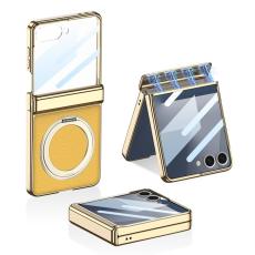 GKK - GKK Samsung Galaxy Z Flip7 Fodral Kickstand PU PC - Gul