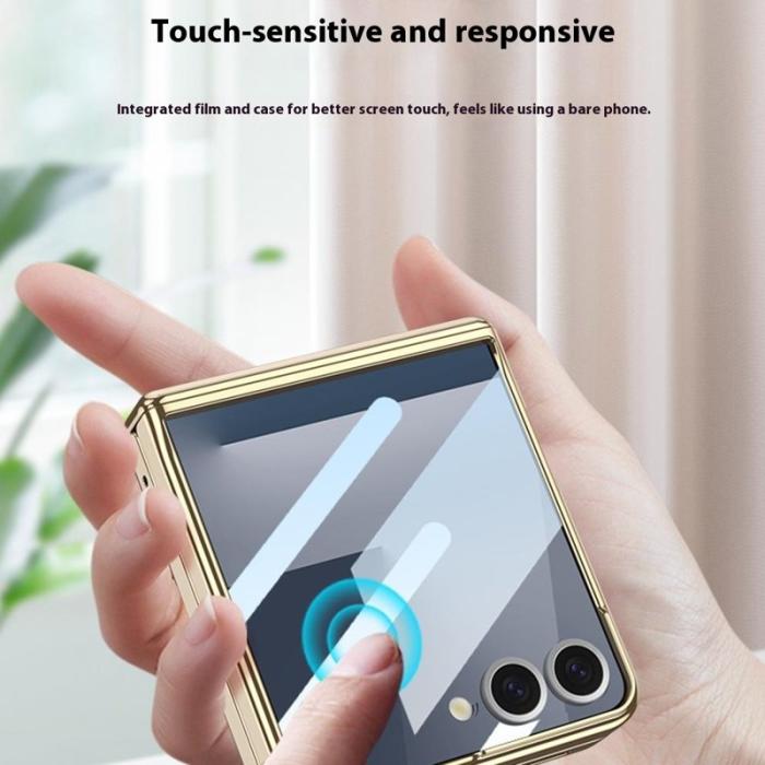 GKK - GKK Samsung Galaxy Z Flip7 Fodral Kickstand PU PC - Blå