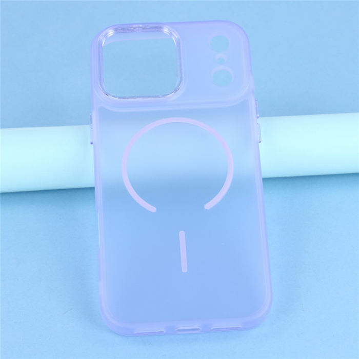 A-One Brand - iPhone 17 Pro Max Mobilskal MagSafe med Glitter Lins Frame - Lila