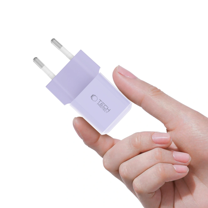 Tech-Protect - Tech-Protect Väggladdare USB-C 25W - Baby Lila