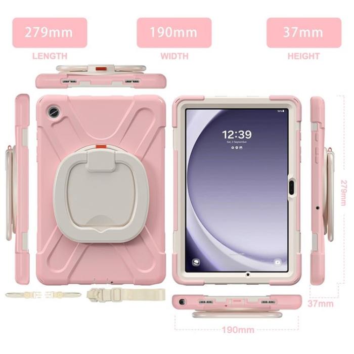 A-One Brand - Galaxy Tab A9 Plus Skal Kickstand Handle Grip - Rosa