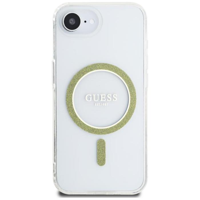 Guess - Guess iPhone 16e Mobilskal MagSafe IML Glitter Circle - Clear