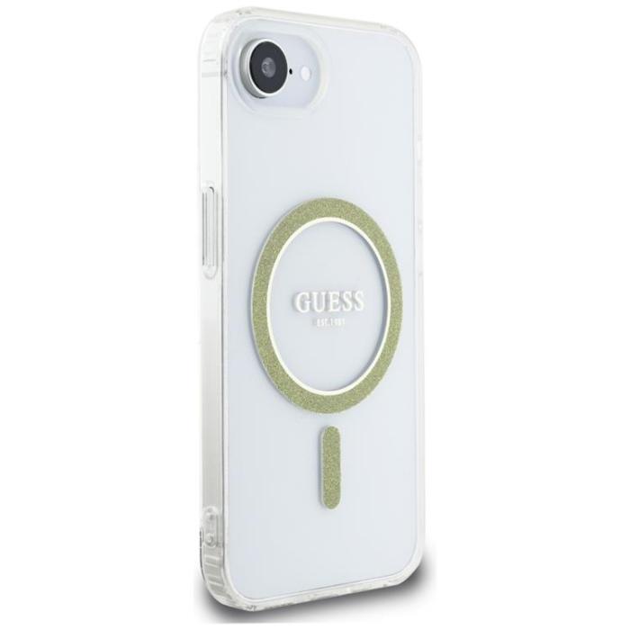 Guess - Guess iPhone 16e Mobilskal MagSafe IML Glitter Circle - Clear