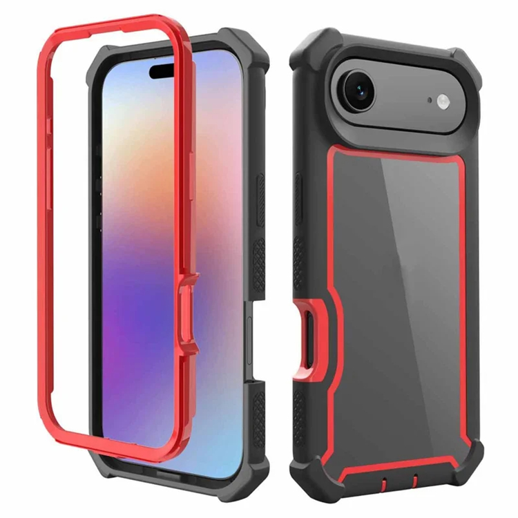 iPhone 17 Air Mobilskal TPU + PC Shockproof - Svart/Röd | 2353 | AlltMobil