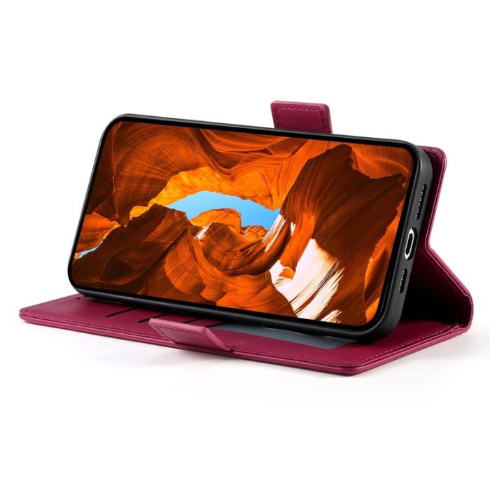 OEM - Samsung Galaxy S26 Fodral PU Läder Plånboksfodral - Vinröd