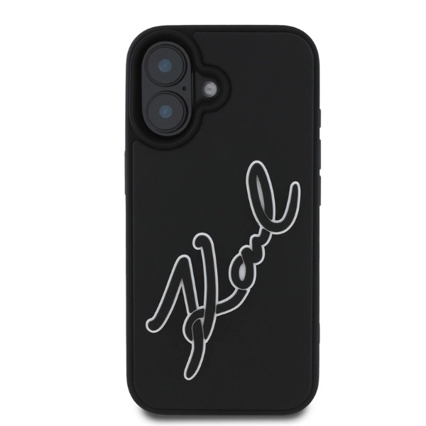 Karl Lagerfeld iPhone 16 Mobilskal 3D Rubber Signature - Svart | 2353 | AlltMobil