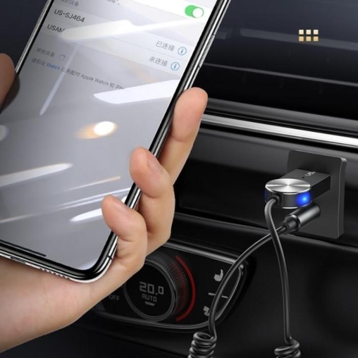 USAMS - USAMS USB-A till AUX Adapter Bluetooth - Tarnish