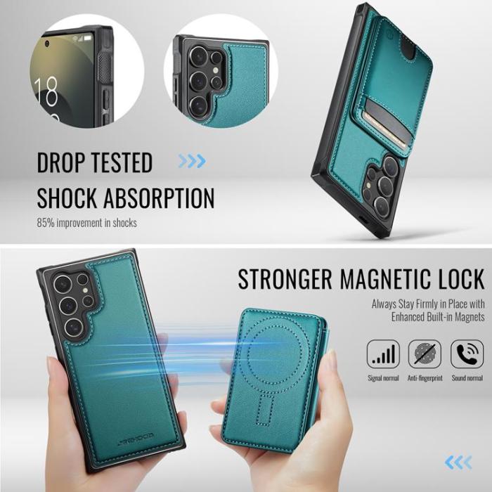 OEM - JEEHOOD Samsung Galaxy S24 Ultra Fodral KonstLäder - Blå