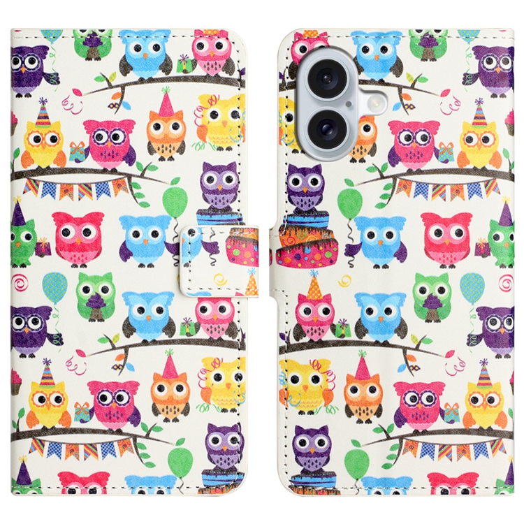 iPhone 17 Plånboksfodral Pattern Print - Ugglor klistermärke | 2353 | AlltMobil