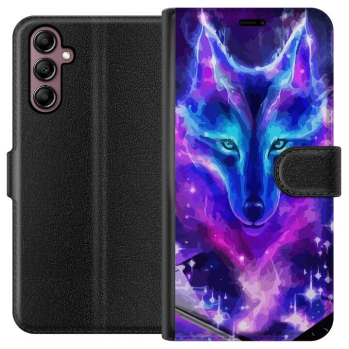 iSecrets - Plånboksfodral till Samsung Galaxy A14 5G med Neon Varg