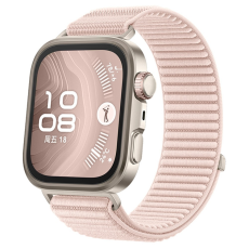A-One Brand - Huawei Watch Fit 4/Fit 4 Pro Armband Magic Tape Nylon - Milkshake Rosa