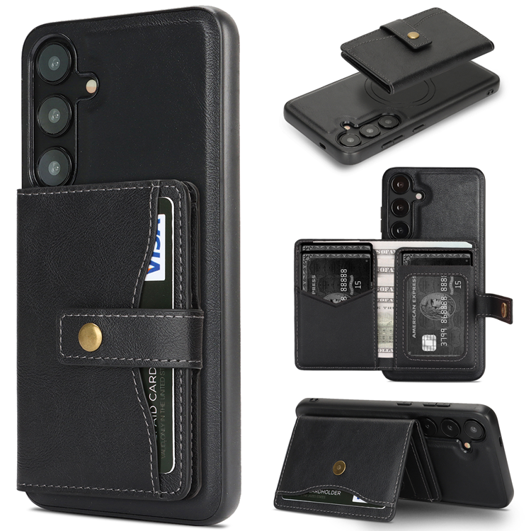 Mobilskal till Galaxy S25 Plus MagSafe Detachable Korthållare Kickstand (Svart) | 2353 | AlltMobil