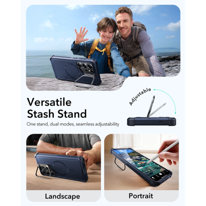 ESR - ESR Mobilskal För Galaxy S26 Ultra Magsafe Cyber Tough Kickstand - Blå