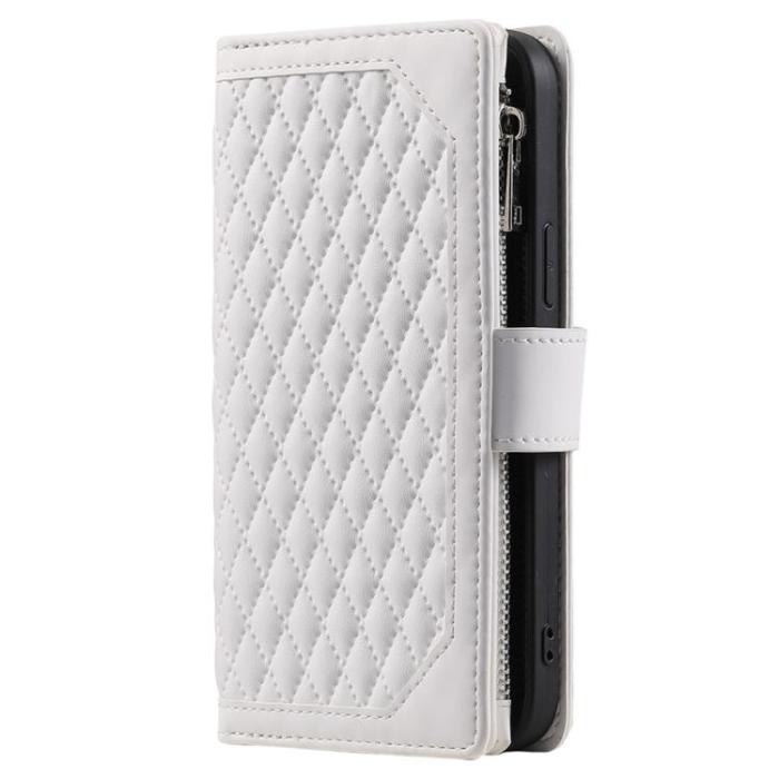 OEM - iPhone 14 Pro Max Plånboksfodral Rhombus - Vit