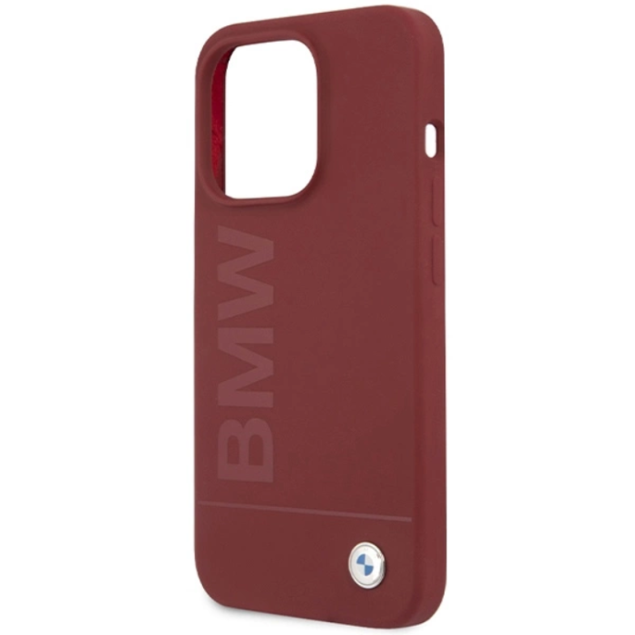 BMW - BMW iPhone 15 Pro Mobilskal Magsafe Silikon Big Logo - Röd