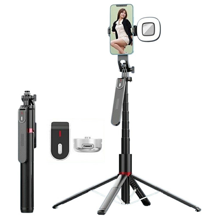 Selfiestick Bluetooth med 1 Fyrkantig Fyllnadslampa P185MAX | 5566 | AlltMobil
