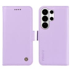 YIKATU - YIKATU Samsung Galaxy S26 Ultra Fodral &Auml;kta L&auml;der St&auml;ll - Ljus Lila