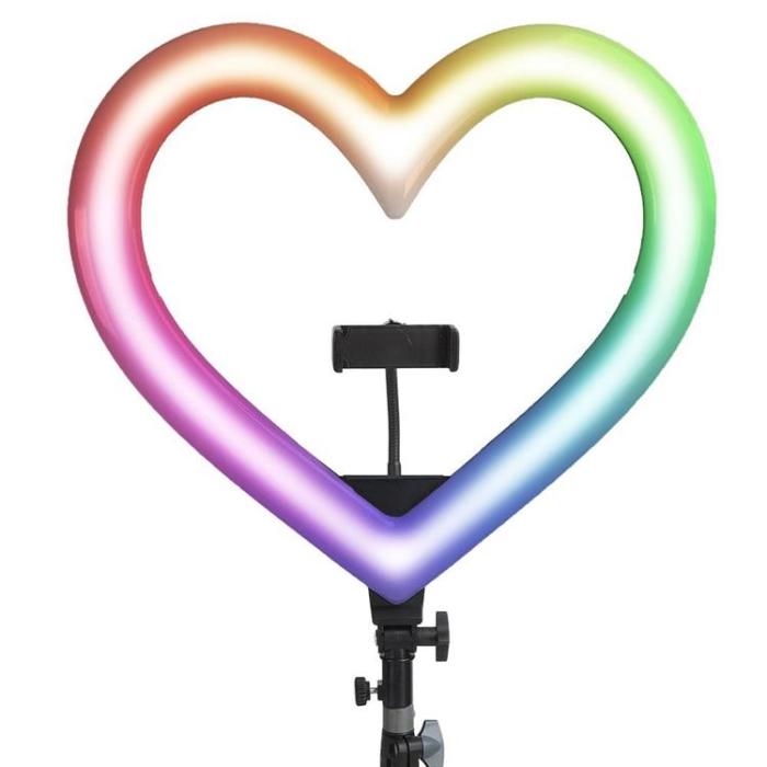 OEM - LED Ring lamp Heart 10 tum med hållare till mobil
