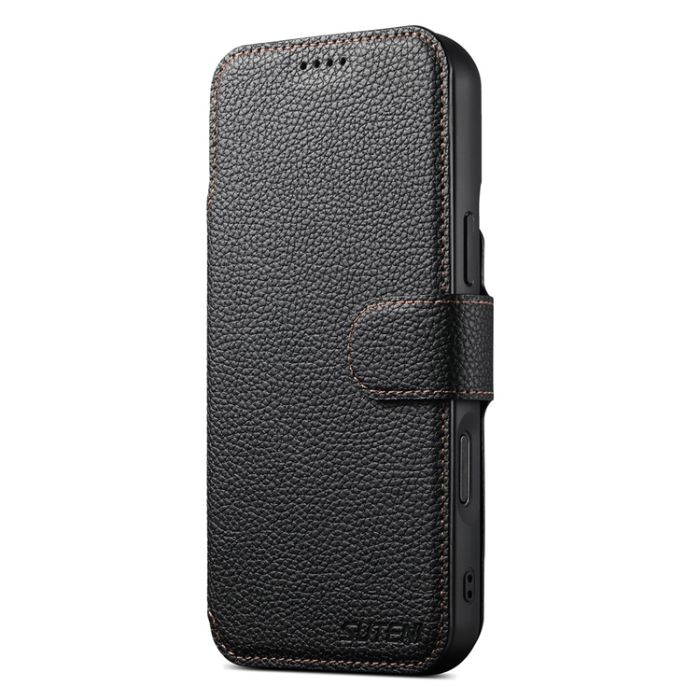 SUTENI - SUTENI iPhone 17 Pro Plånboksfodral MagSafe Detachable Litchi