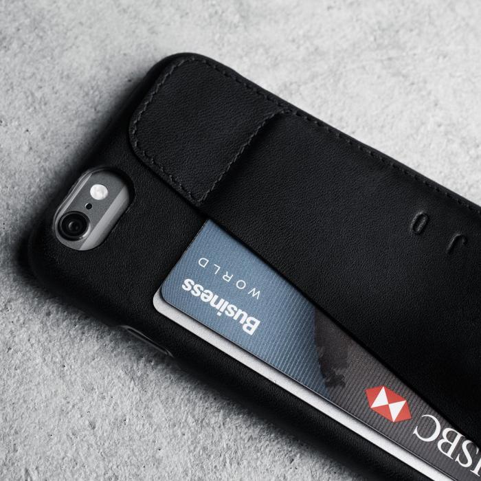 UTGATT5 - Mujjo 80 Leather Wallet Case till iPhone 6/6S - Svart