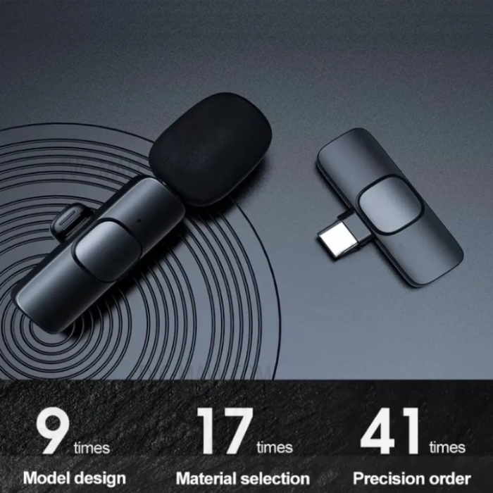 Lavalier - Lavalier Typ-C Trådlös M21 1 st Mikrofoner Bluetooth - Svart