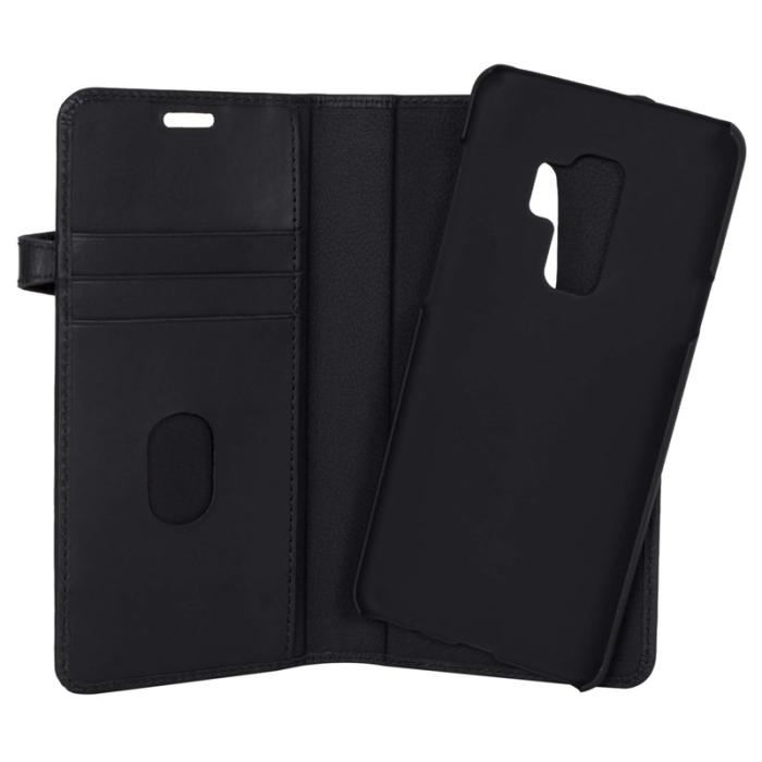 BUFFALO - BUFFALO äkta läder Plånboksfodral Samsung Galaxy S9 Plus - Svart