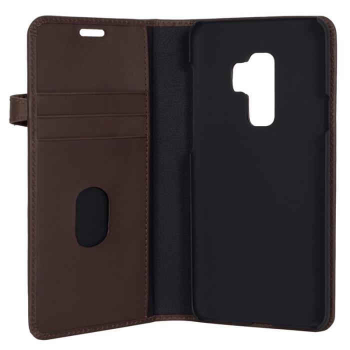 BUFFALO - BUFFALO äkta läder Plånboksfodral Samsung Galaxy S9 Plus - Brun