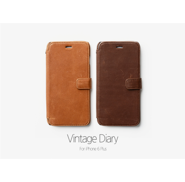 UTGATT5 - Zenus Vintage Äkta Läder Plånboksfodral till Apple iPhone 6(S) Plus (Brun)