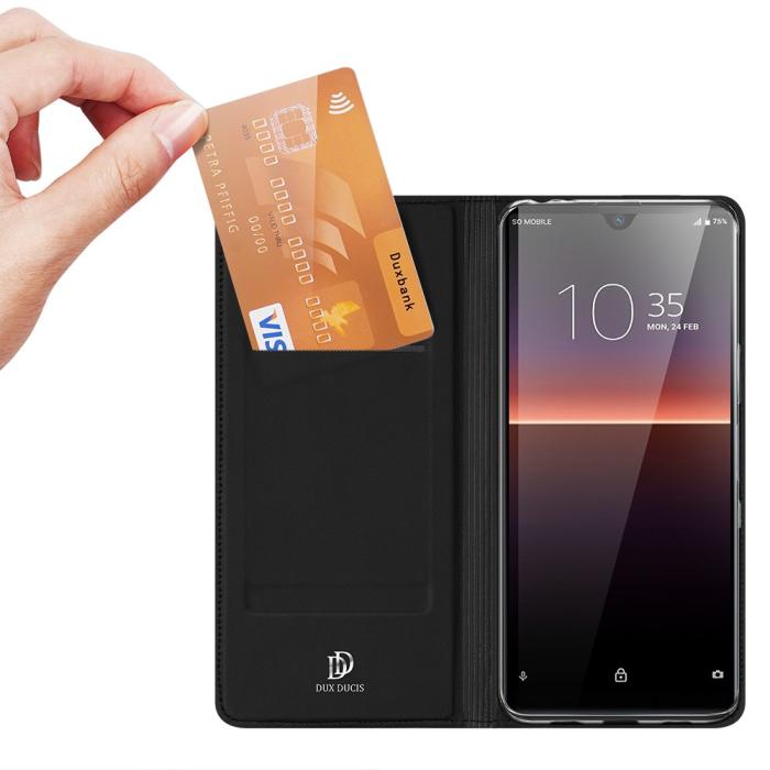 UTGATT1 - DUX DUCIS Läder Plånboksfodral Sony Xperia L4 - Svart