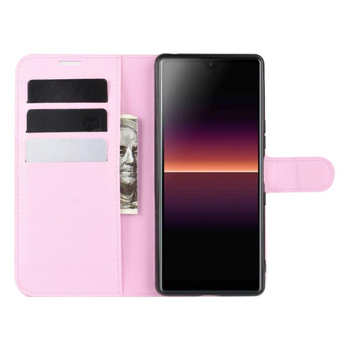 OEM - Litchi Läder Plånboksfodral Sony Xperia L4 - Rosa