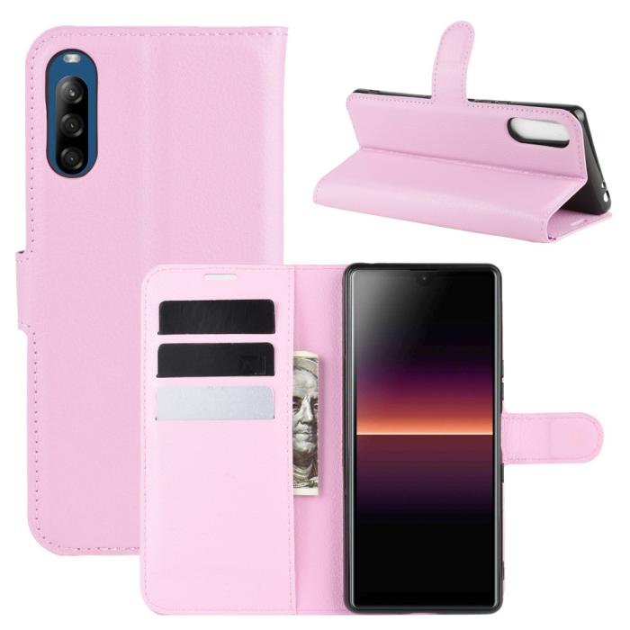 OEM - Litchi Läder Plånboksfodral Sony Xperia L4 - Rosa