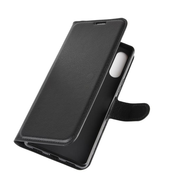 UTGATT1 - Litchi Läder Plånboksfodral Sony Xperia L4 - Svart
