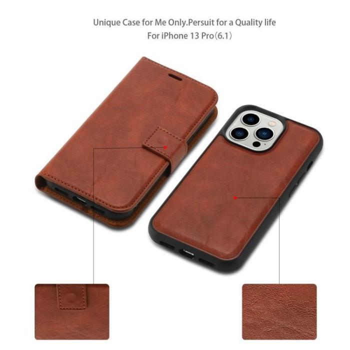 OEM - iPhone 15 Plus Plånboksfodral 2-in-1 Detachable - Brun