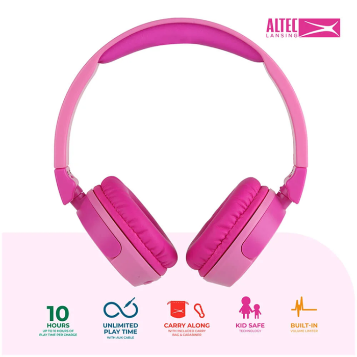 Altec Lansing - Altec Lansing Trådlösa hörlurar för barn On-Ear - Rosa