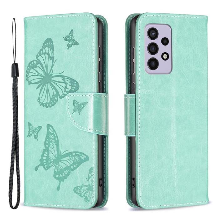 A-One Brand - Butterfly Imprinted Plånboksfodral Galaxy A33 5G - Grön