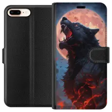 Gustaf - Pl&aring;nboksfodral till Apple iPhone 8 Plus med Ylande varg