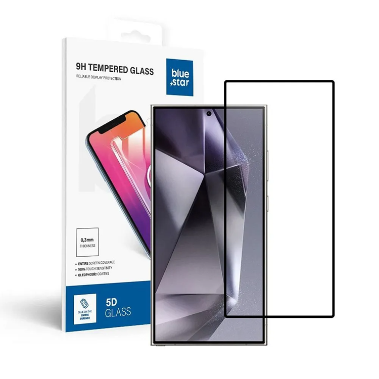 Blue Star Galaxy S25 Ultra Härdat glas Skärmskydd Full Glu - Svart | 2353 | AlltMobil