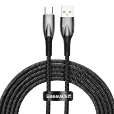 BASEUS - Baseus Glimmer USB-C till USB-A kabel 100W 2m - Svart