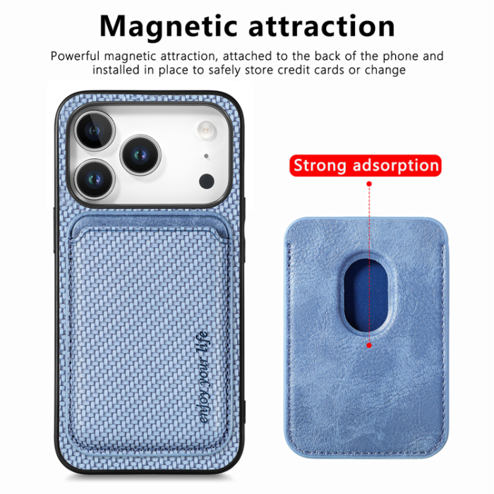 A-One Brand - iPhone 17 Pro Mobilskal Detachable Korthållare - Blå